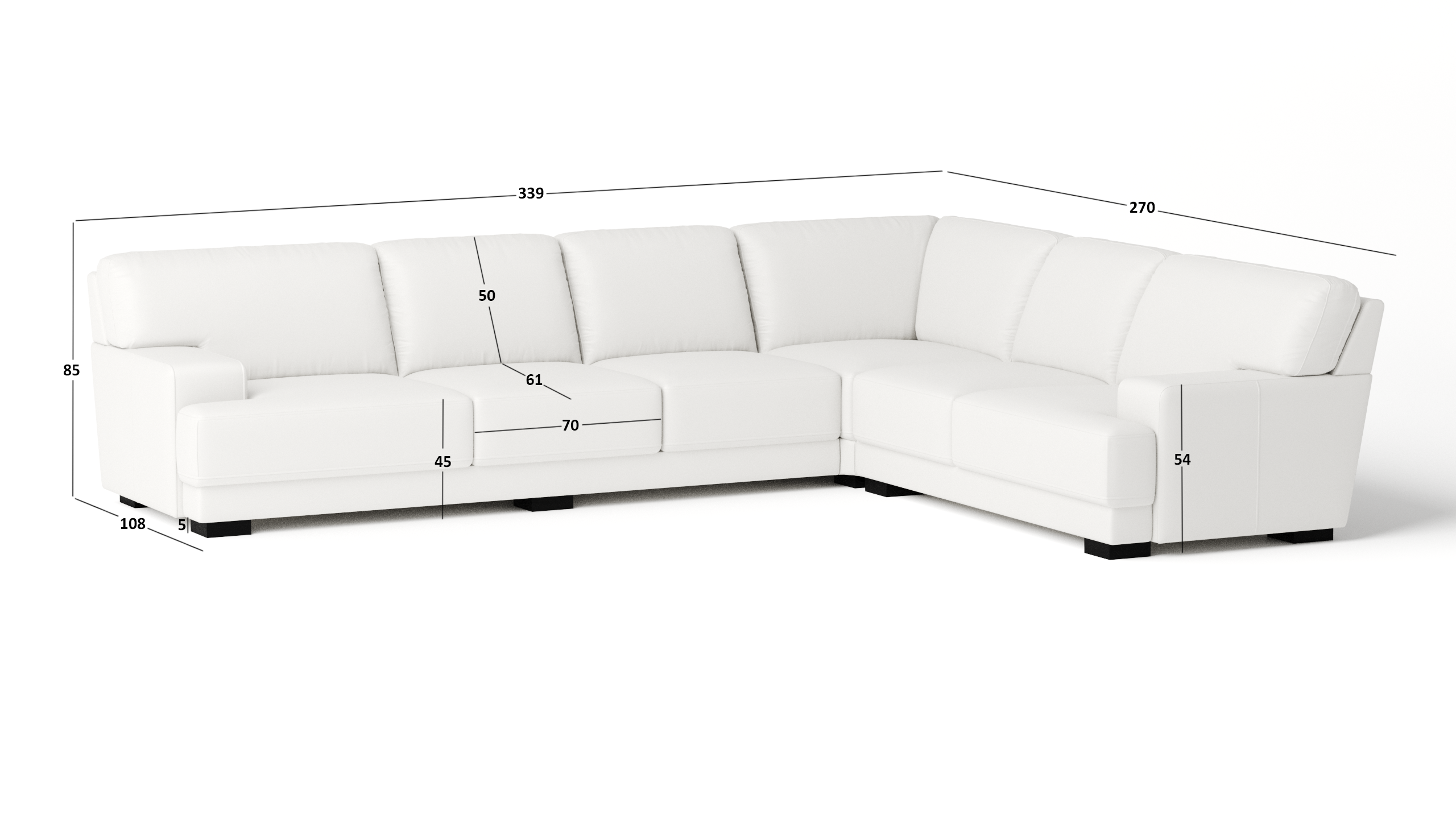 Volante Leather Corner Lounge Option D 4 Thumbnail