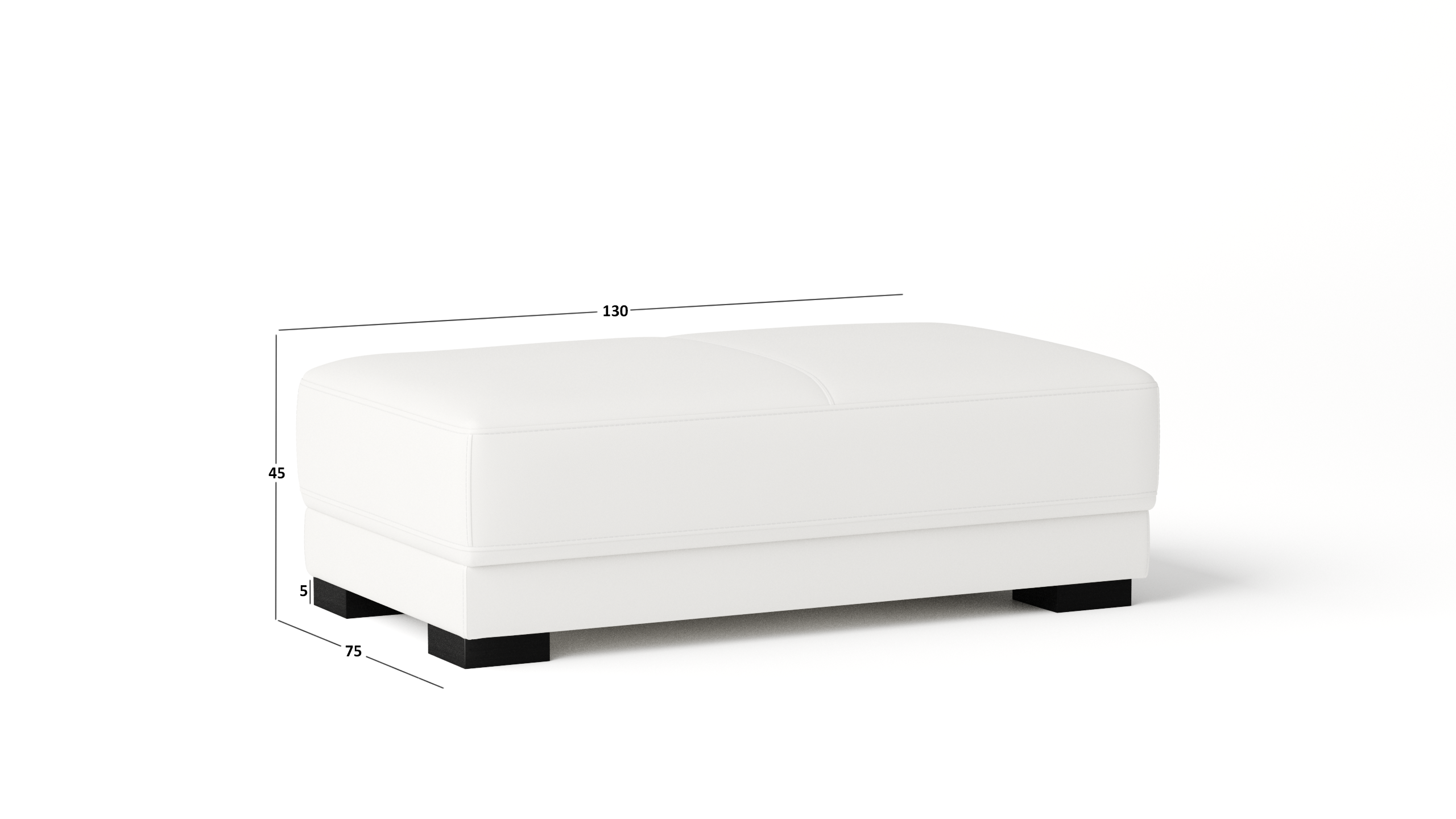 Volante Leather Ottoman 75x130x45 3 Thumbnail