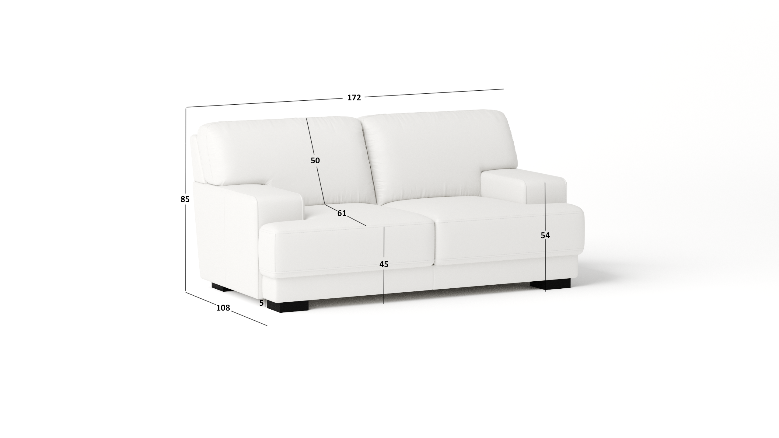 Volante Leather Two Seat Sofa 5 Thumbnail