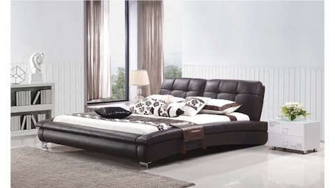 Clark Queen Size Leather Bed 2 Thumbnail