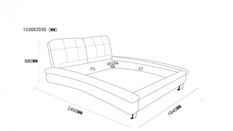 Clark Queen Size Leather Bed 2 Thumbnail