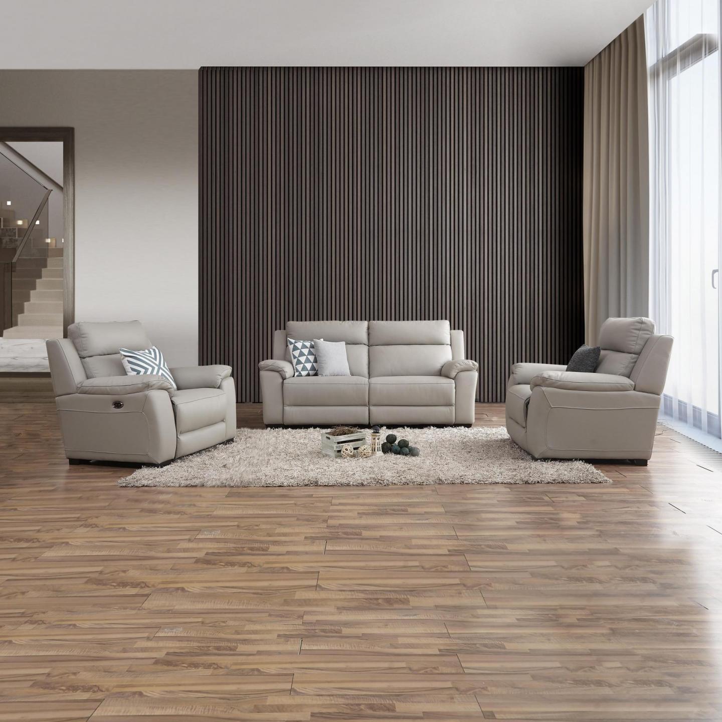 Cardiff Leather Recliner Sofa Suite 3 + 1 + 1 Lounge Life