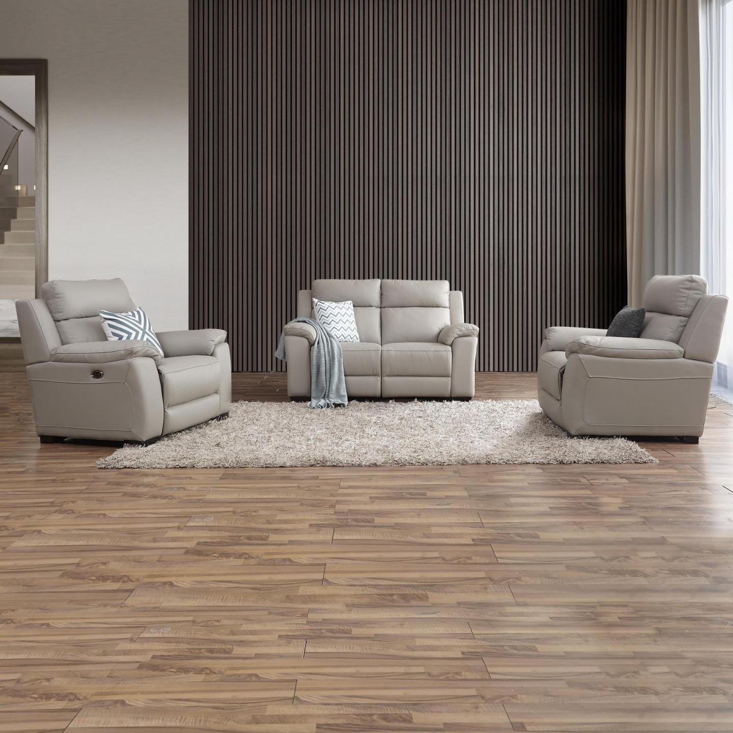 Cardiff Leather Recliner Sofa Suite 2 + 1 + 1 Lounge Life