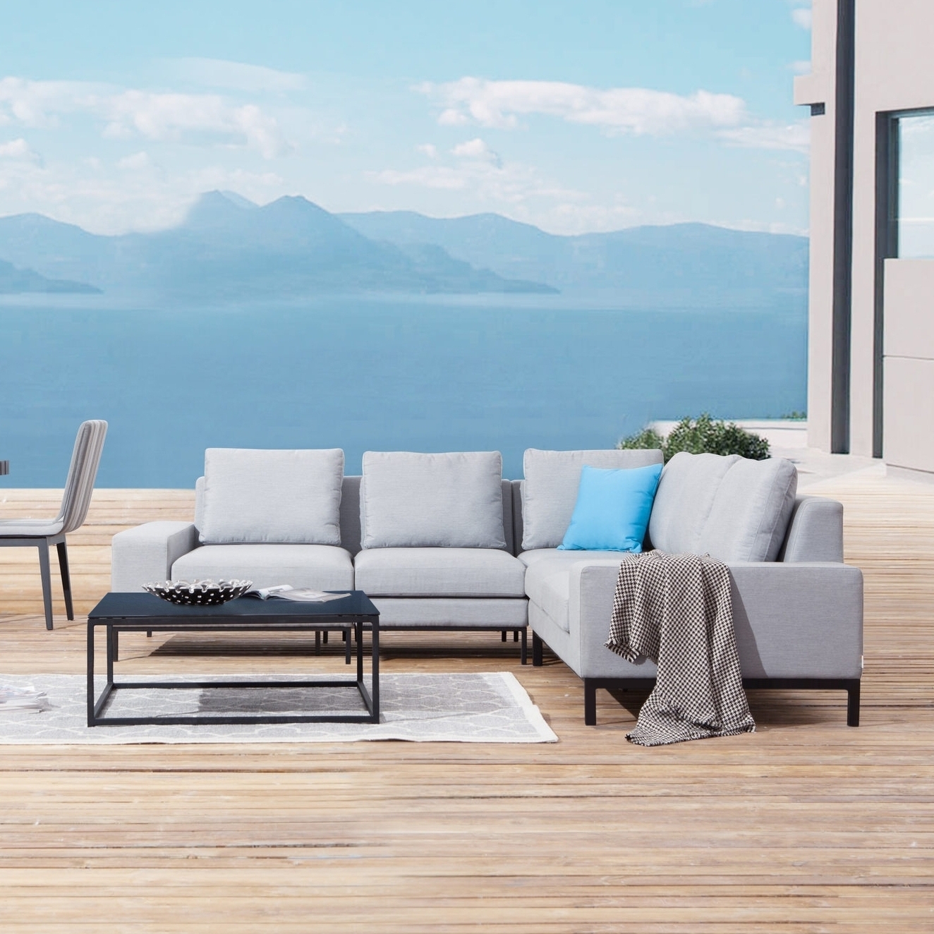 Jervis Outdoor Fabric Corner Lounge With Coffee Table Lavita Outdoor