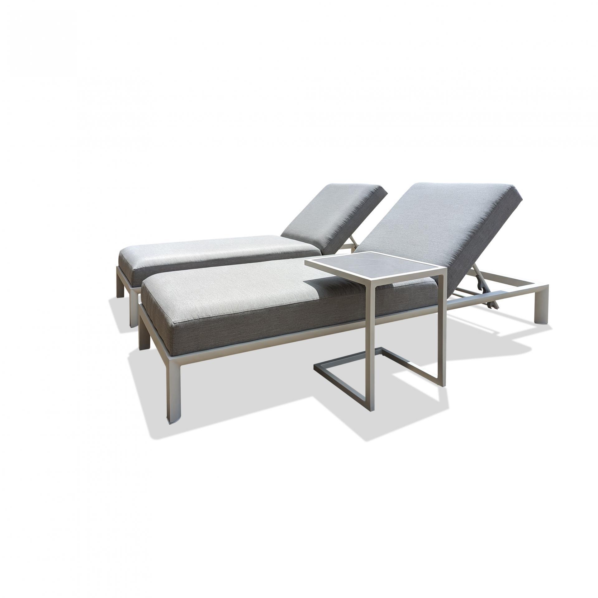 Manly White Outdoor Sunlounge Set Lavita Outdoor