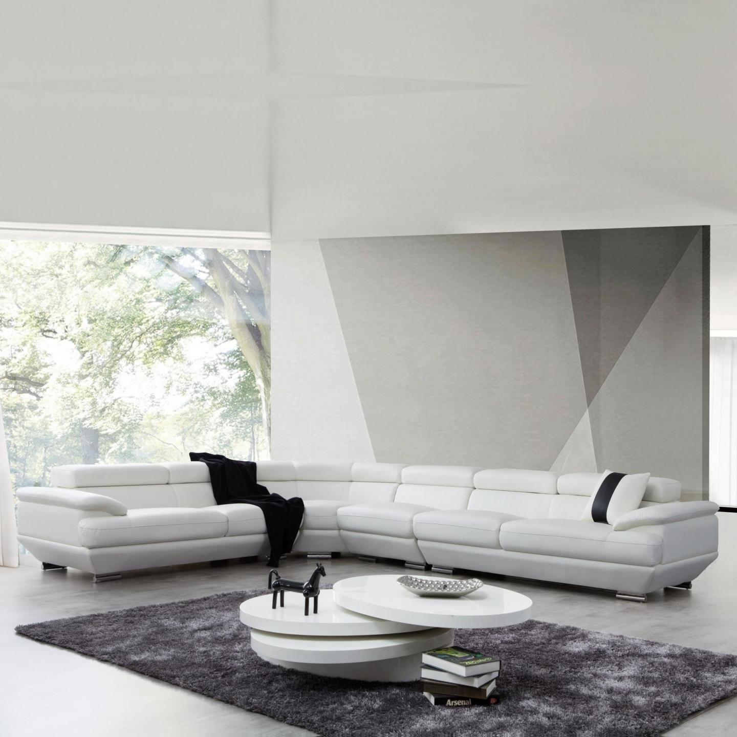 White leather corner online lounge