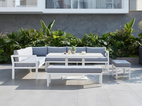 New Bondi White Outdoor Aluminium Lounge & Dining Combo 2