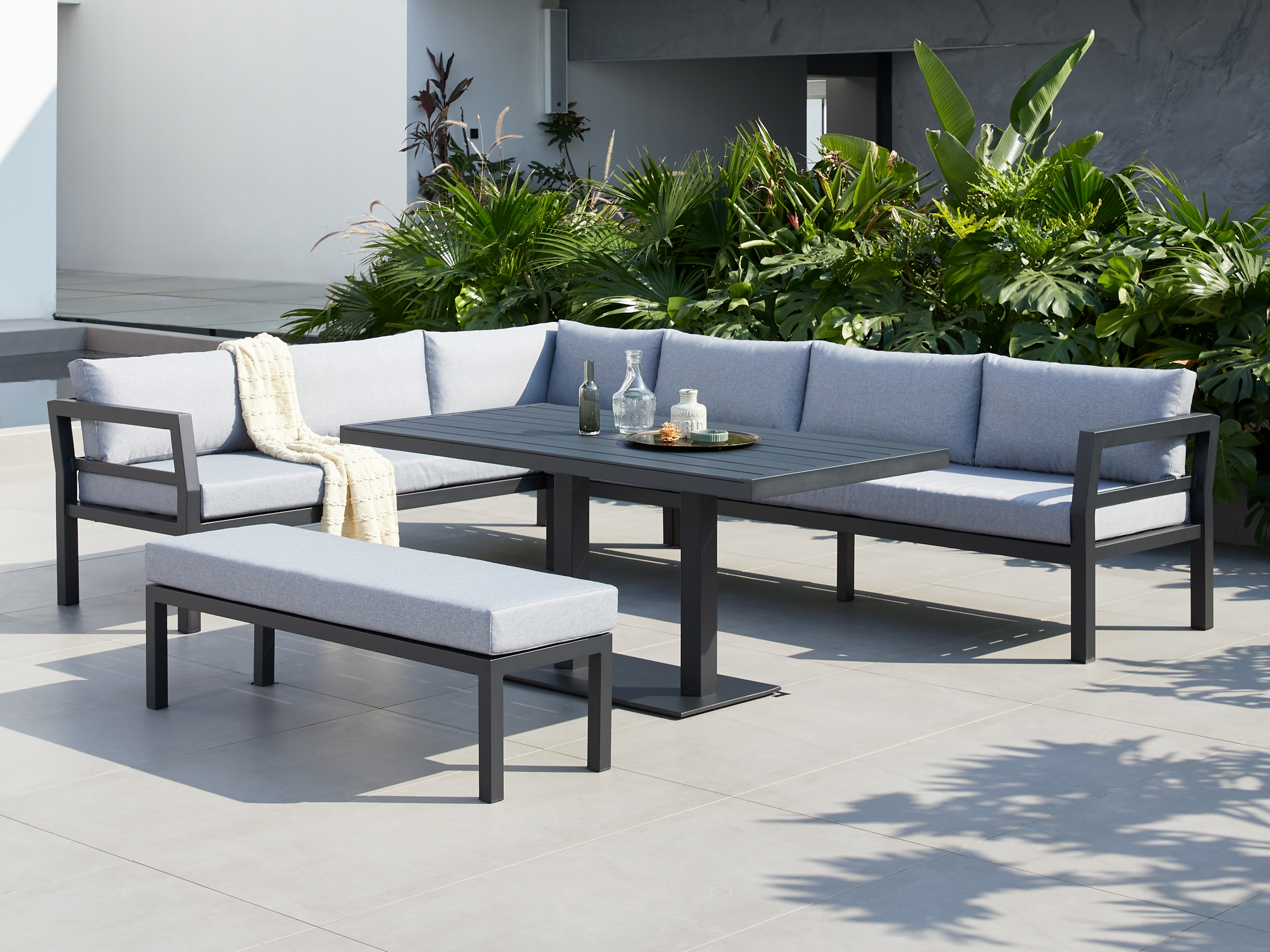 New Bondi Charcoal Outdoor Aluminium Combination Lounge And Dining 5