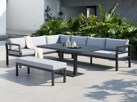 New Bondi Charcoal Outdoor Aluminium Lounge & Dining Combo 5