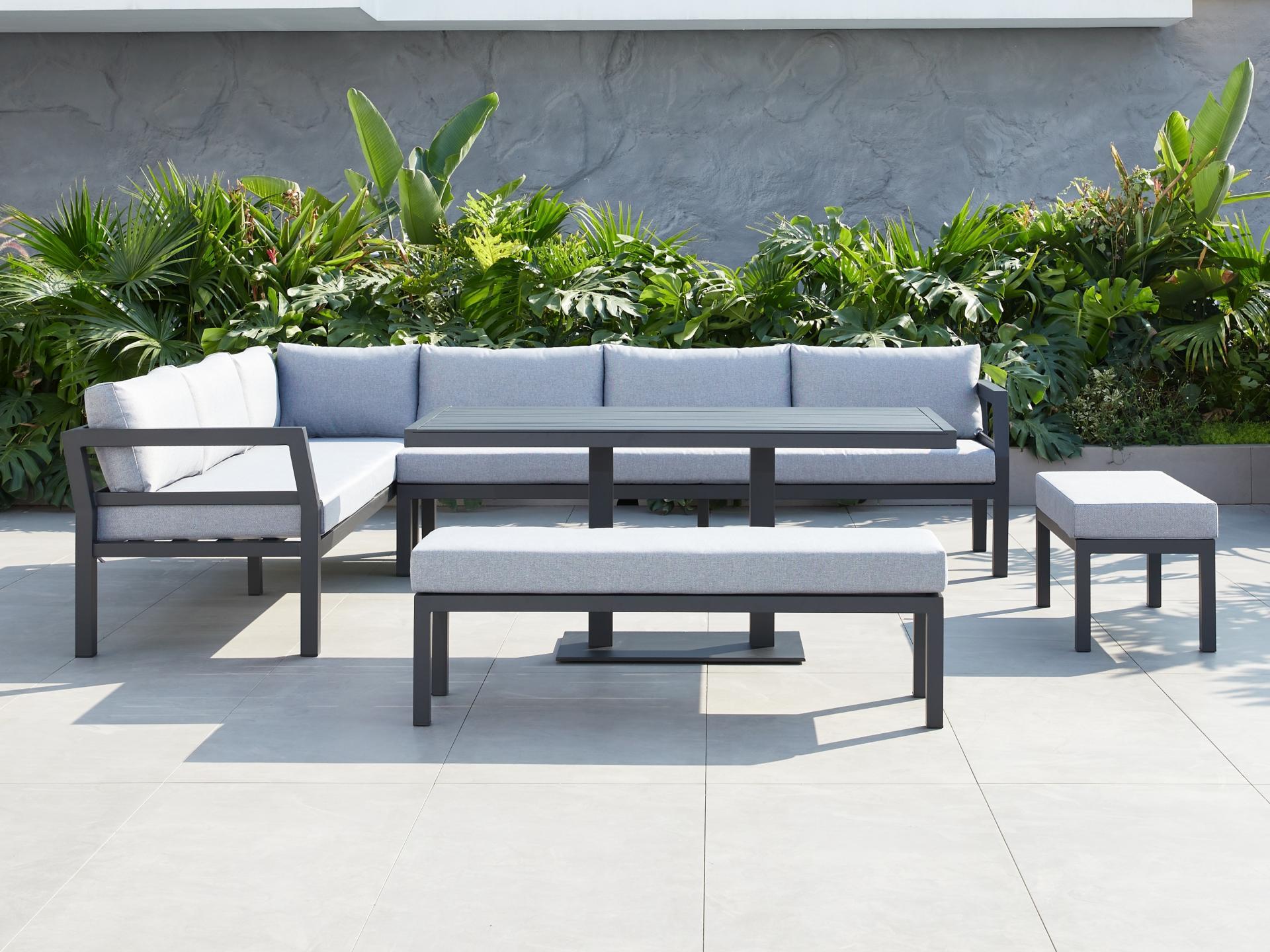 New Bondi Charcoal Outdoor Aluminium Combination Lounge And Dining 2