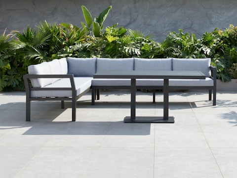 New Bondi Charcoal Outdoor Aluminium Lounge & Dining Combo 4