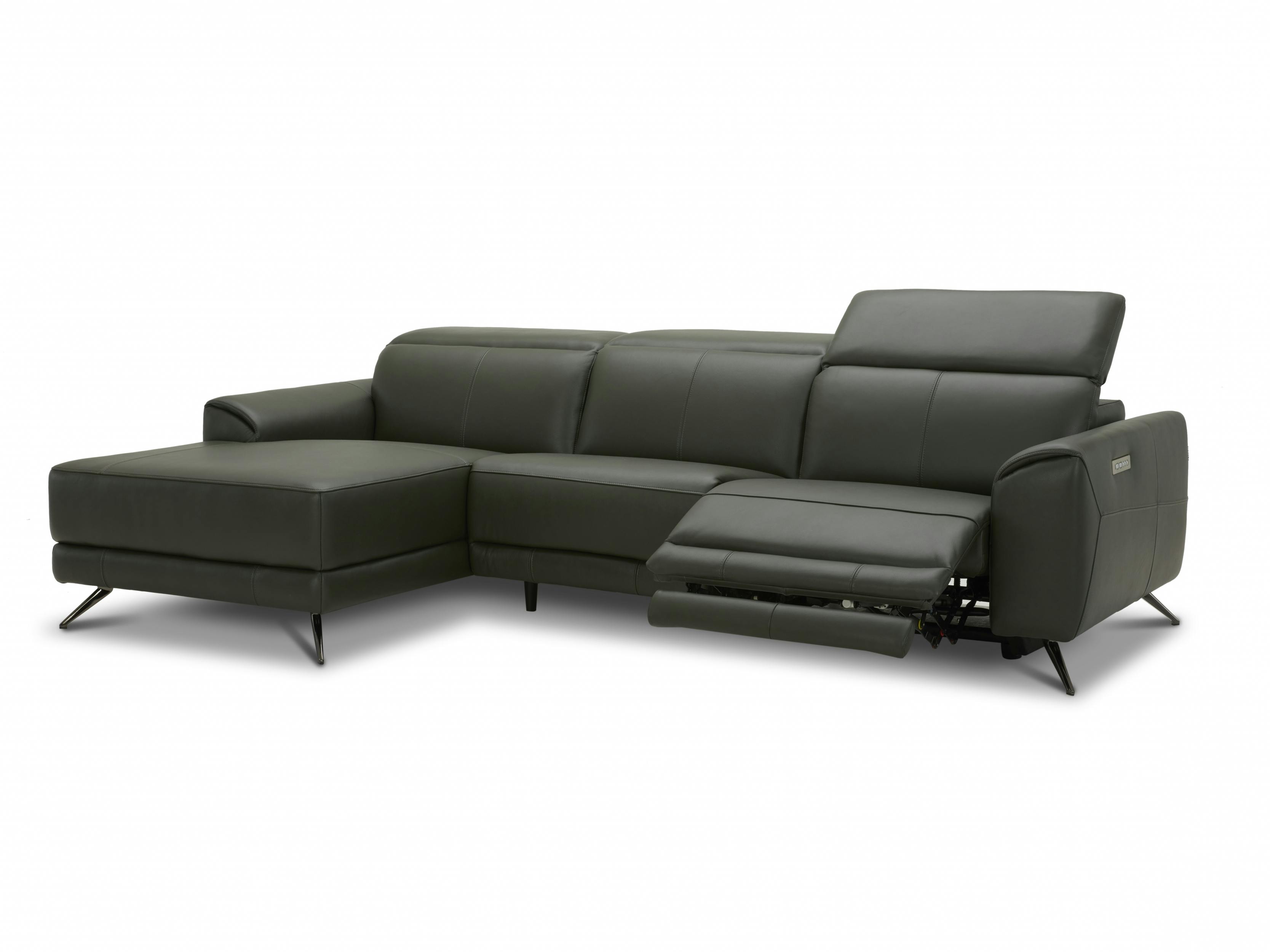 Dover Leather Recliner Chaise Lounge Option A