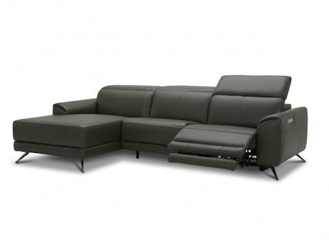 Dover Leather Recliner Chaise Lounge Option A