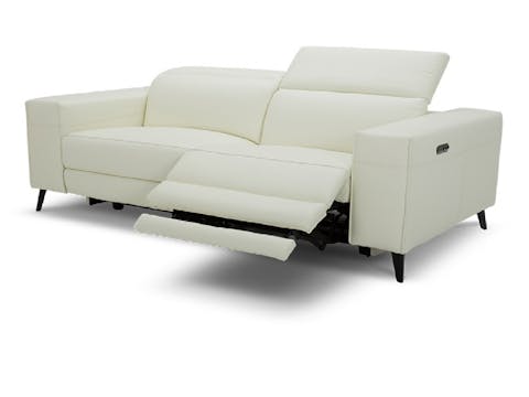 Stirling Leather Recliner With Power Headrest Two Seat Sofa