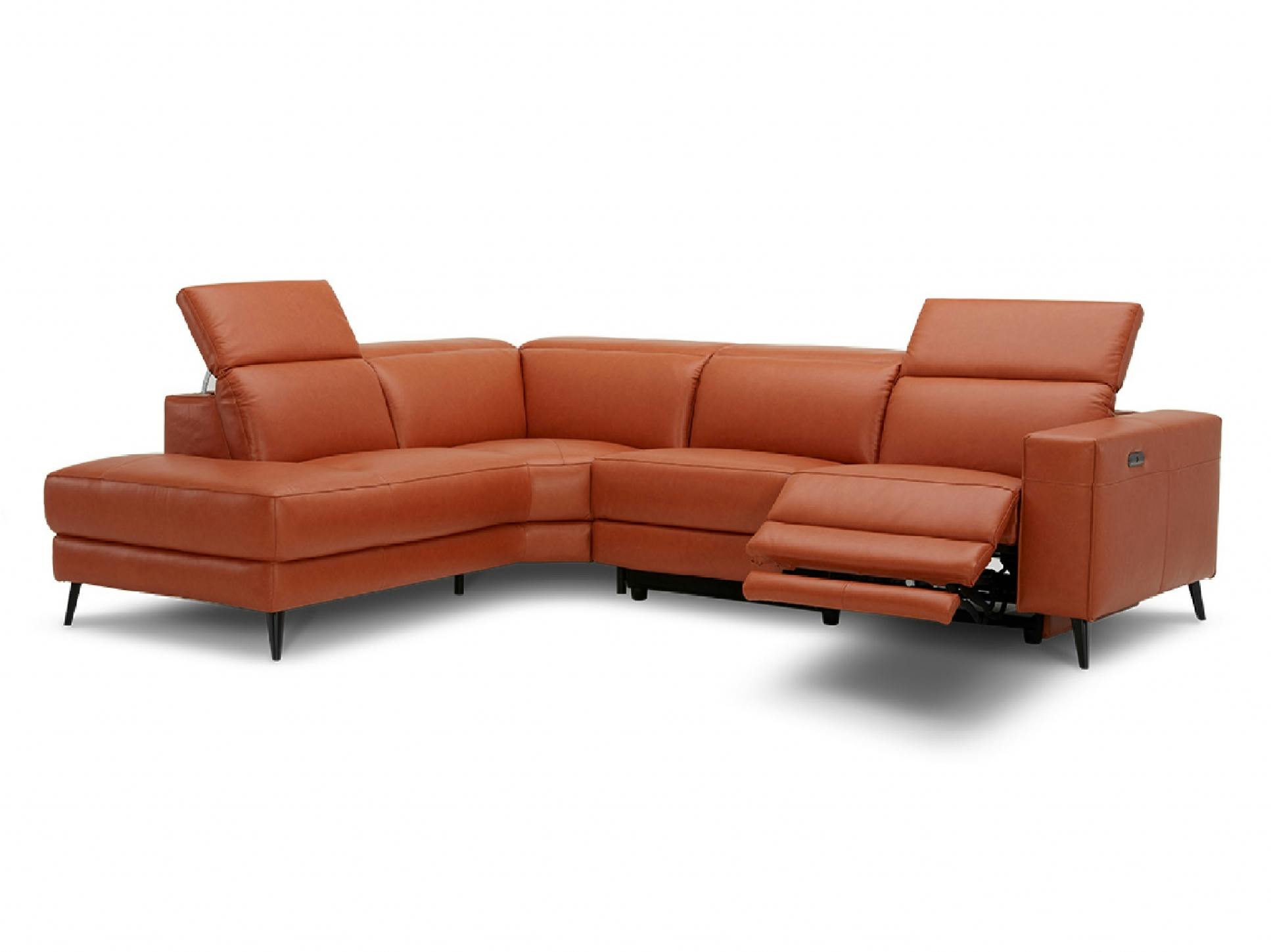Stirling Leather Recliner Corner Lounge With Terminal Chaise