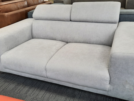 GALAXY Fabric Two Seater Sofa (Fabric- Manisa Fossil ,leg-tapered Leg  Black)