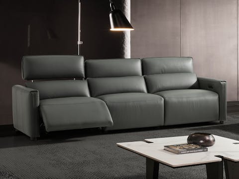 Maverick Leather Recliner Three Seat Sofa