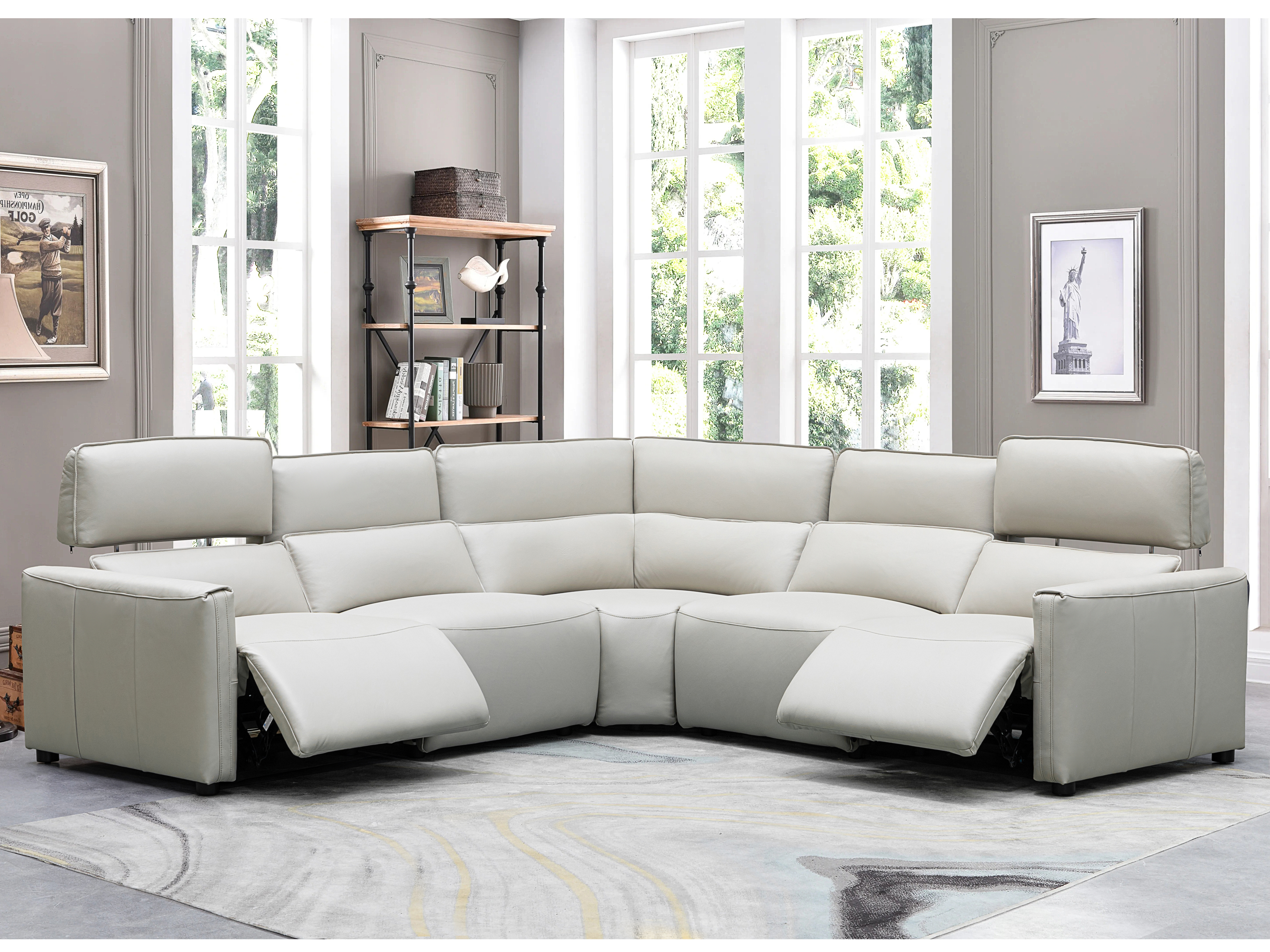 Maverick Leather Recliner Corner Lounge Option A