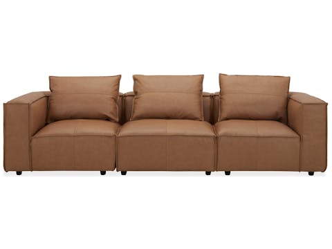 Enzo Leather Three Seat Sofa