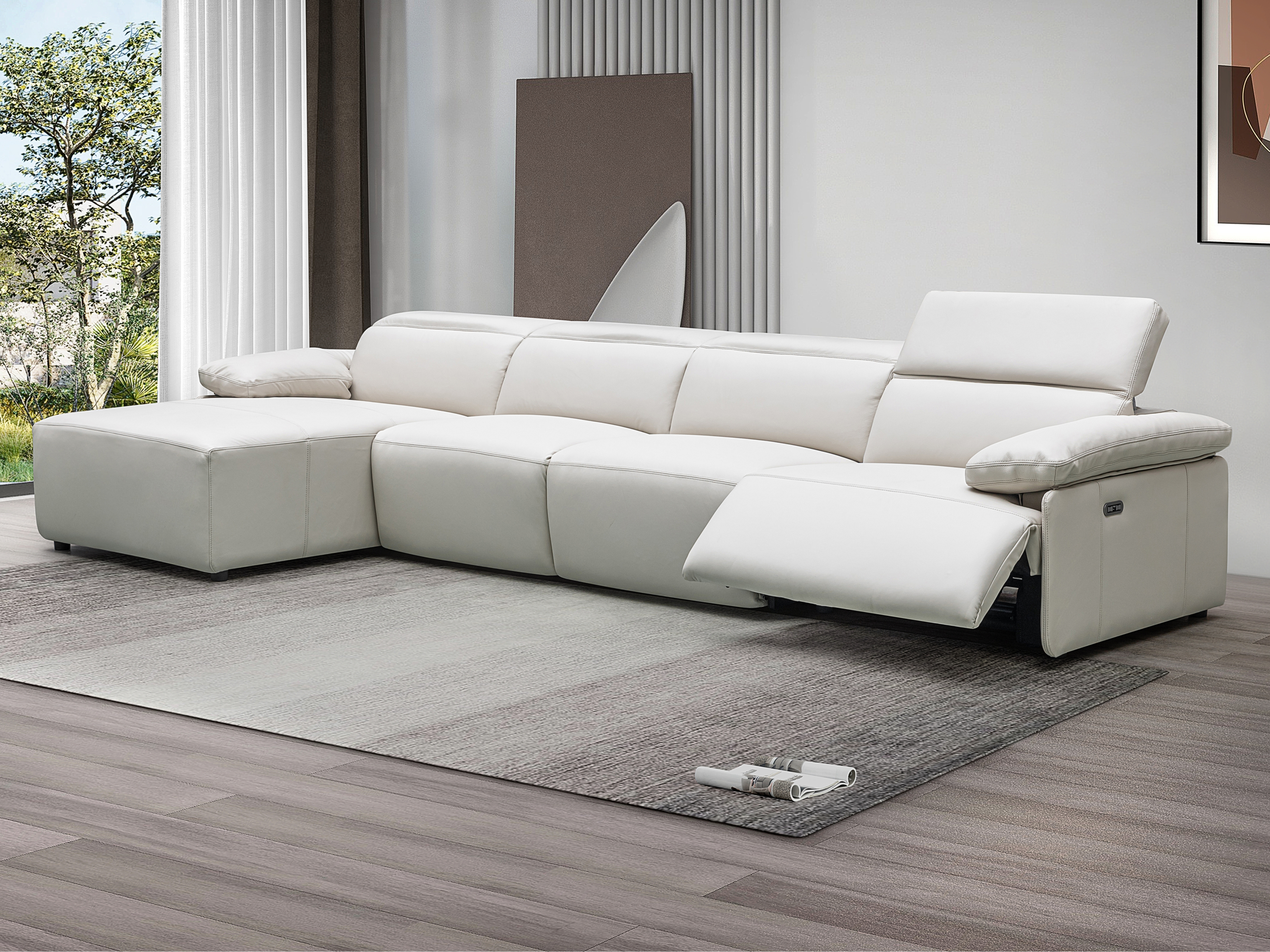 Crawford Leather Recliner Chaise Lounge Option B 1