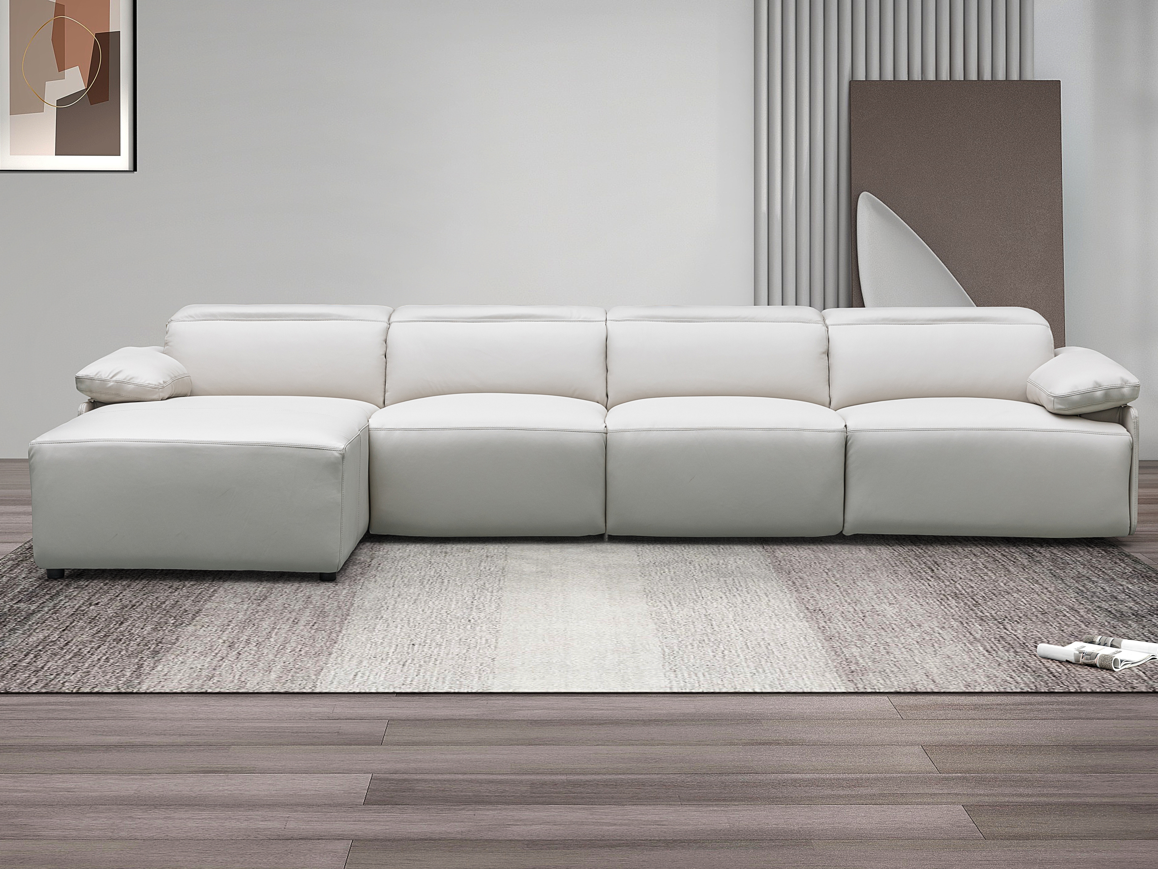 Crawford Leather Recliner Chaise Lounge Option B 2