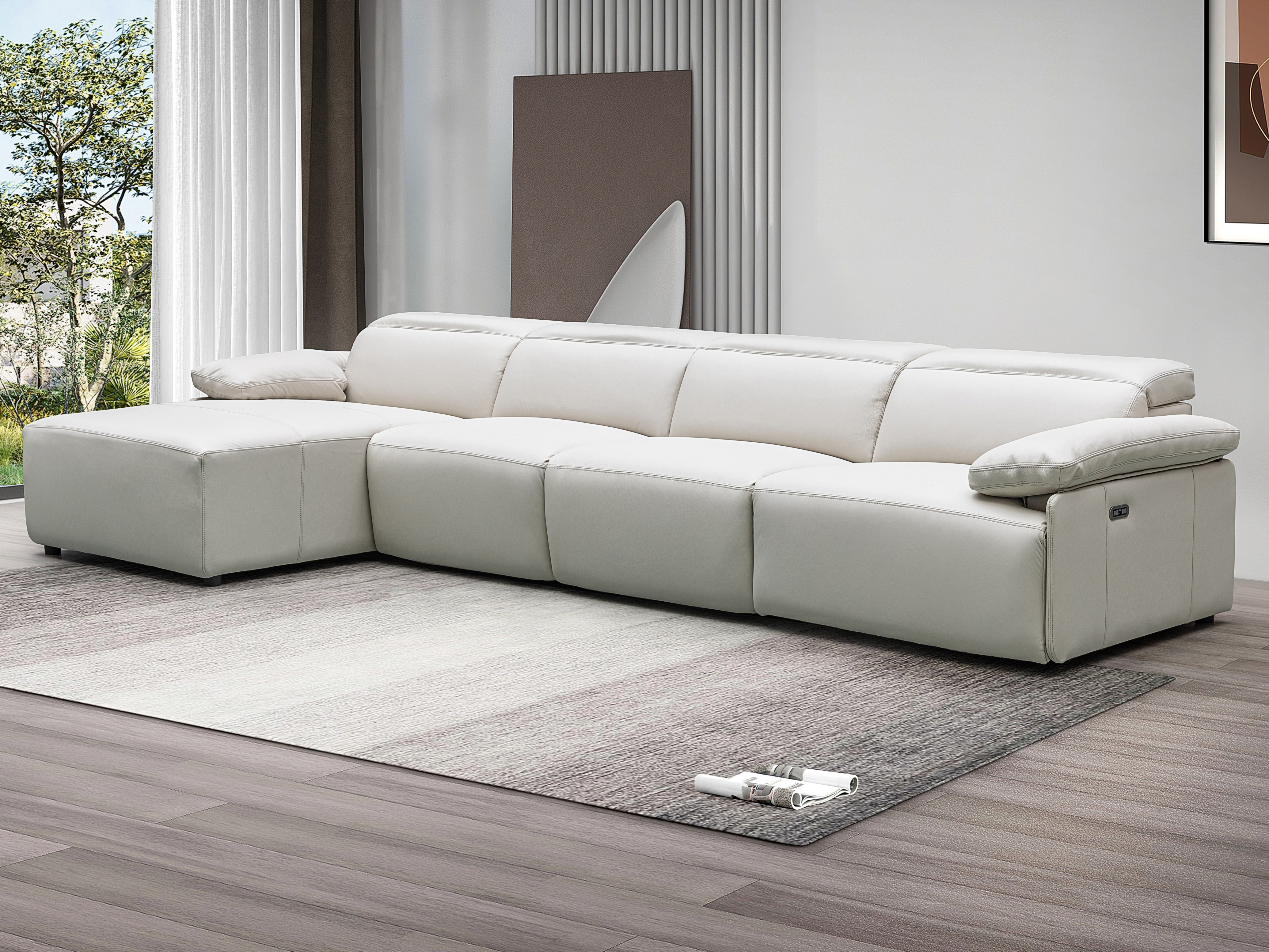 Crawford Leather Recliner Chaise Lounge Option B 4