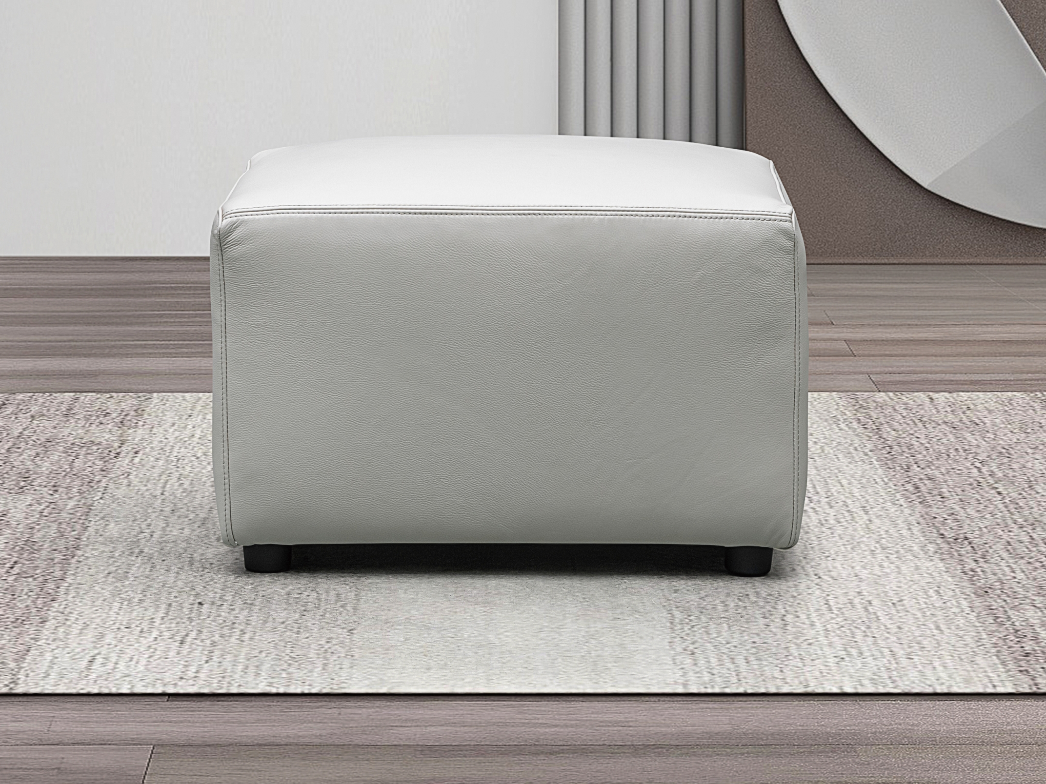 Crawford Leather Ottoman