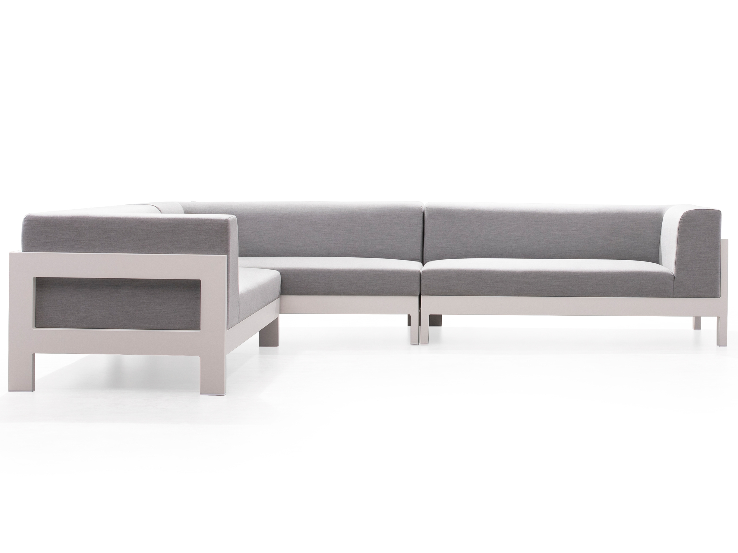 New Noosa White Outdoor Fabric Corner Lounge 7