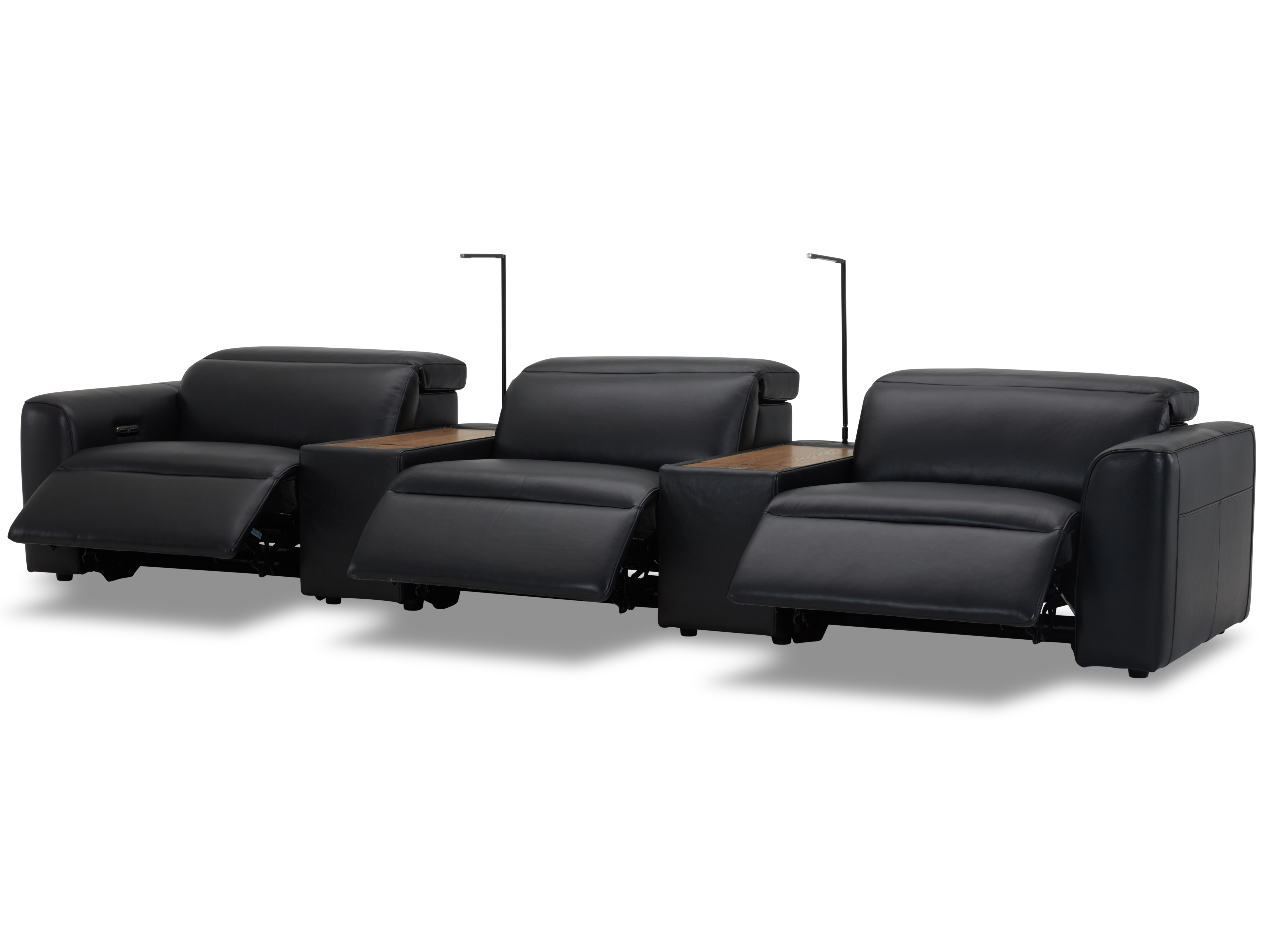 Broadway Leather 3 Seat Home Theatre Recliner Lounge 5