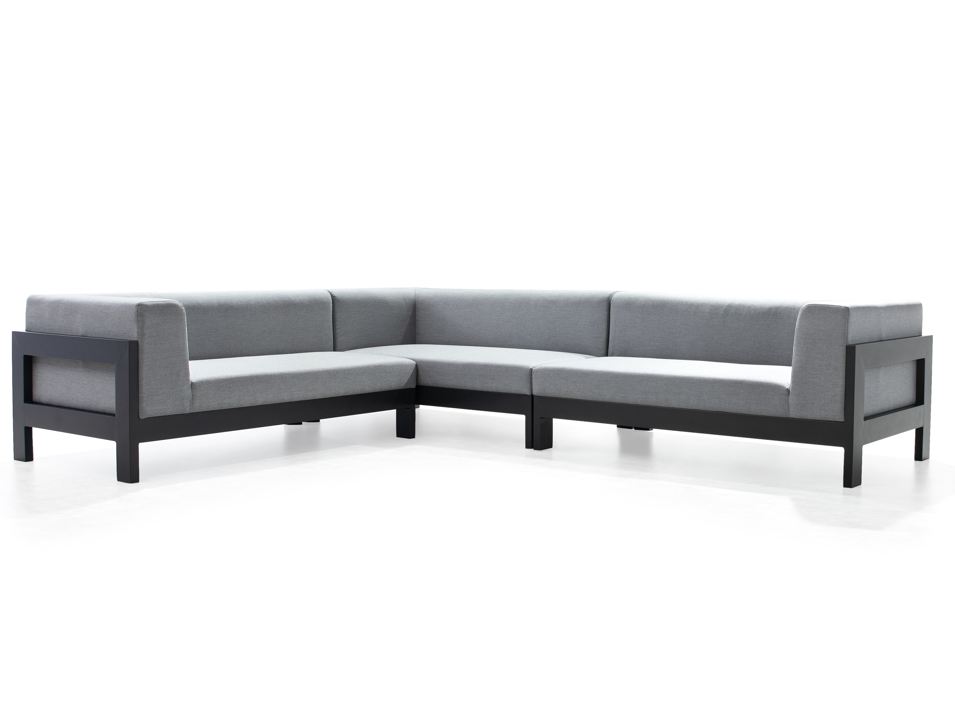 New Noosa Black Outdoor Fabric Corner Lounge 7