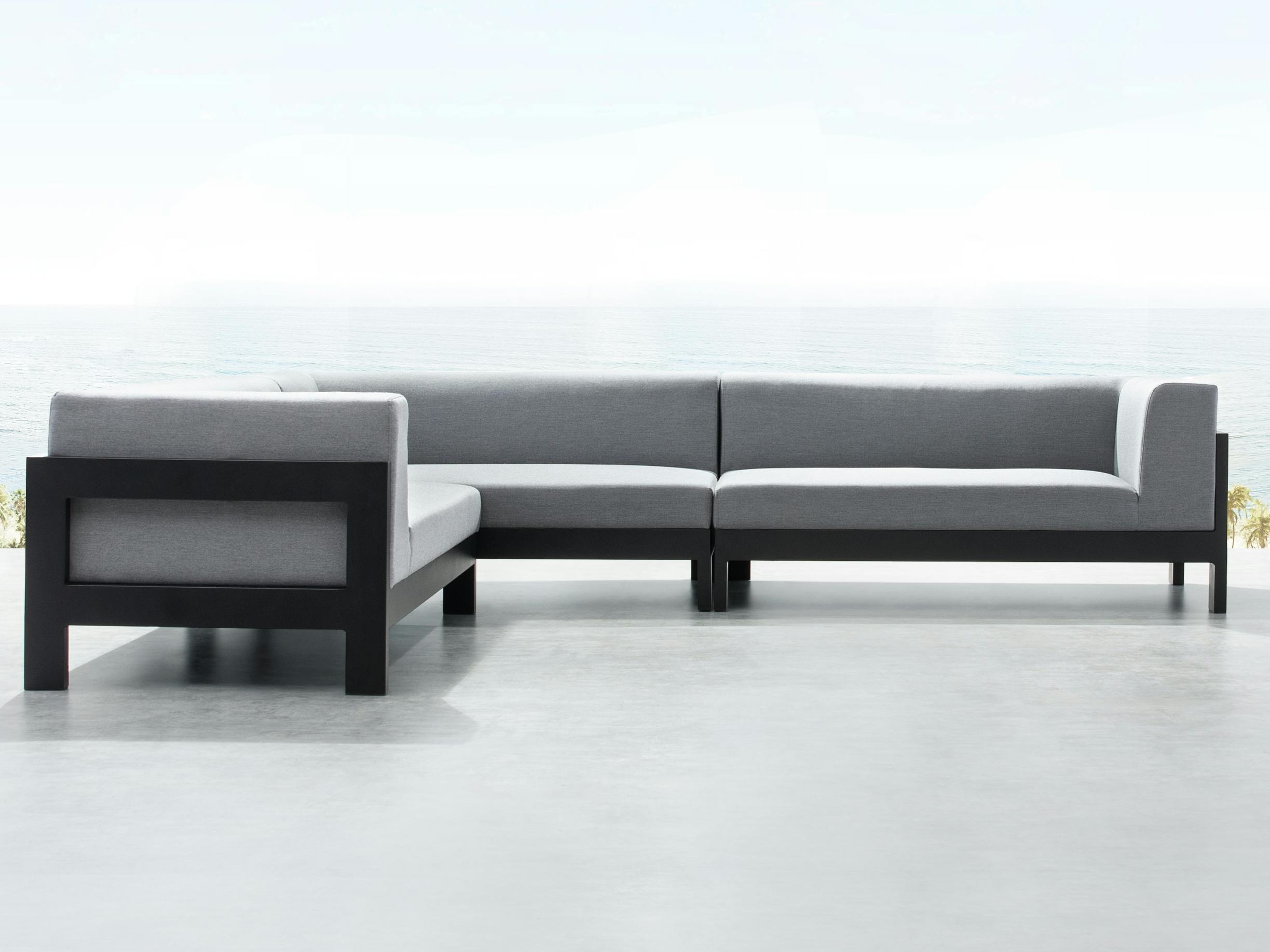 New Noosa Black Outdoor Fabric Corner Lounge