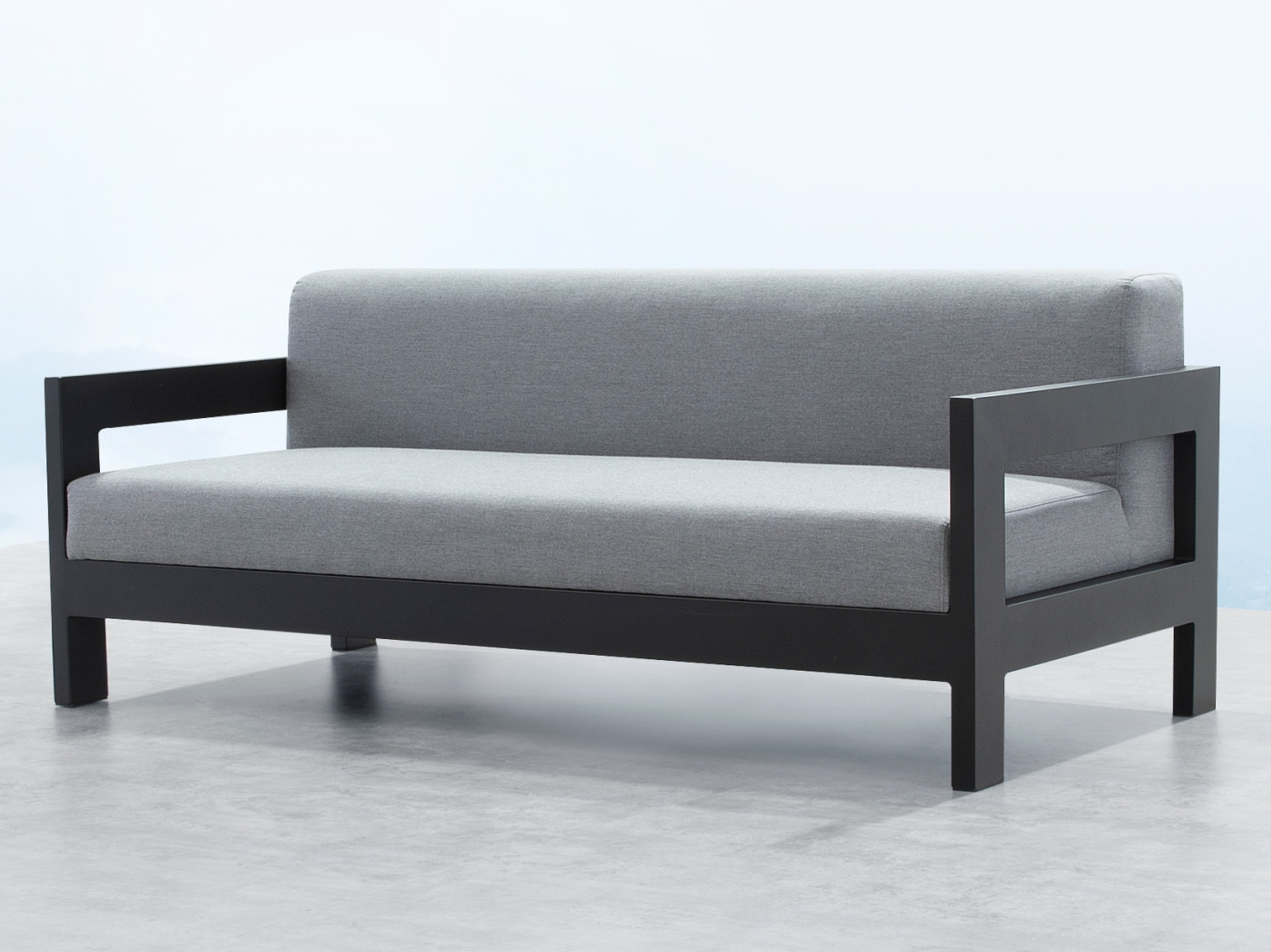 New Noosa Black Outdoor Fabric Two Seat Sofa 3