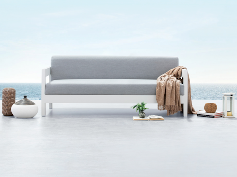 New Noosa White Outdoor Fabric Two Seater Sofa 2