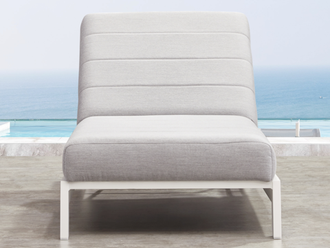New Noosa White Outdoor Fabric Sun Lounge 2