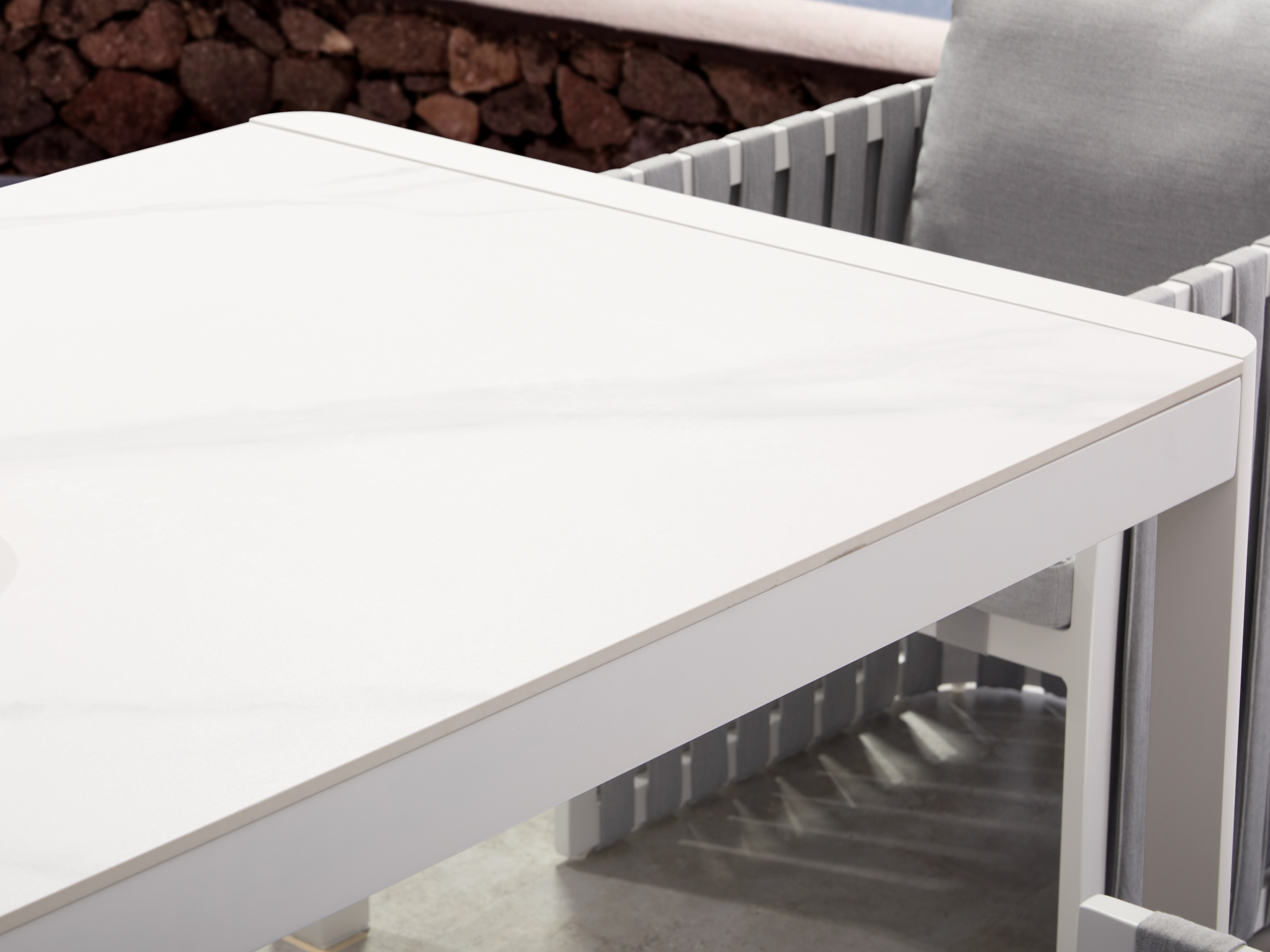 Manly White 7-piece Outdoor Ceramic Dining Set With Manly Cove Chairs 4