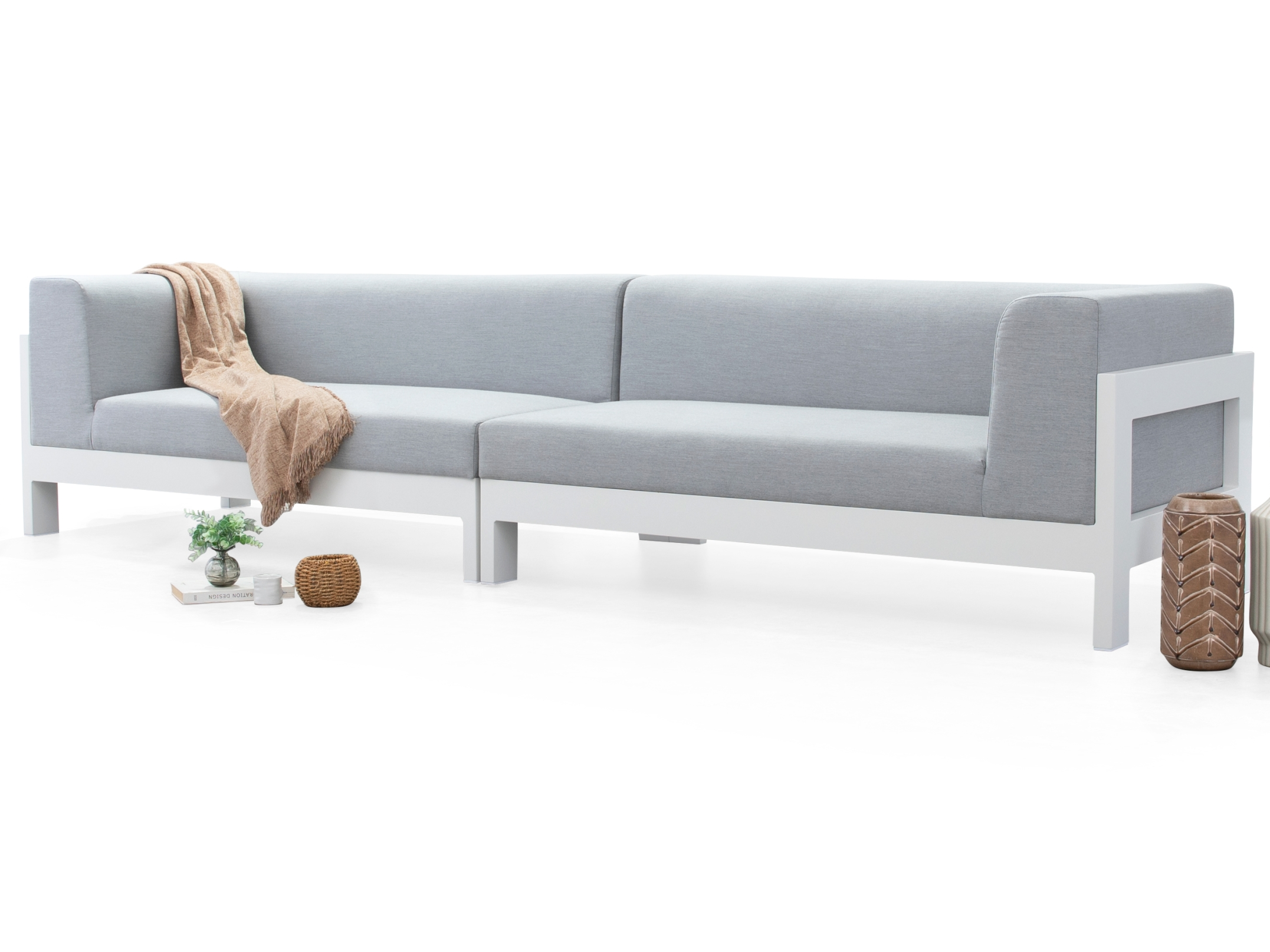 New Noosa White Outdoor Fabric Lounge 7