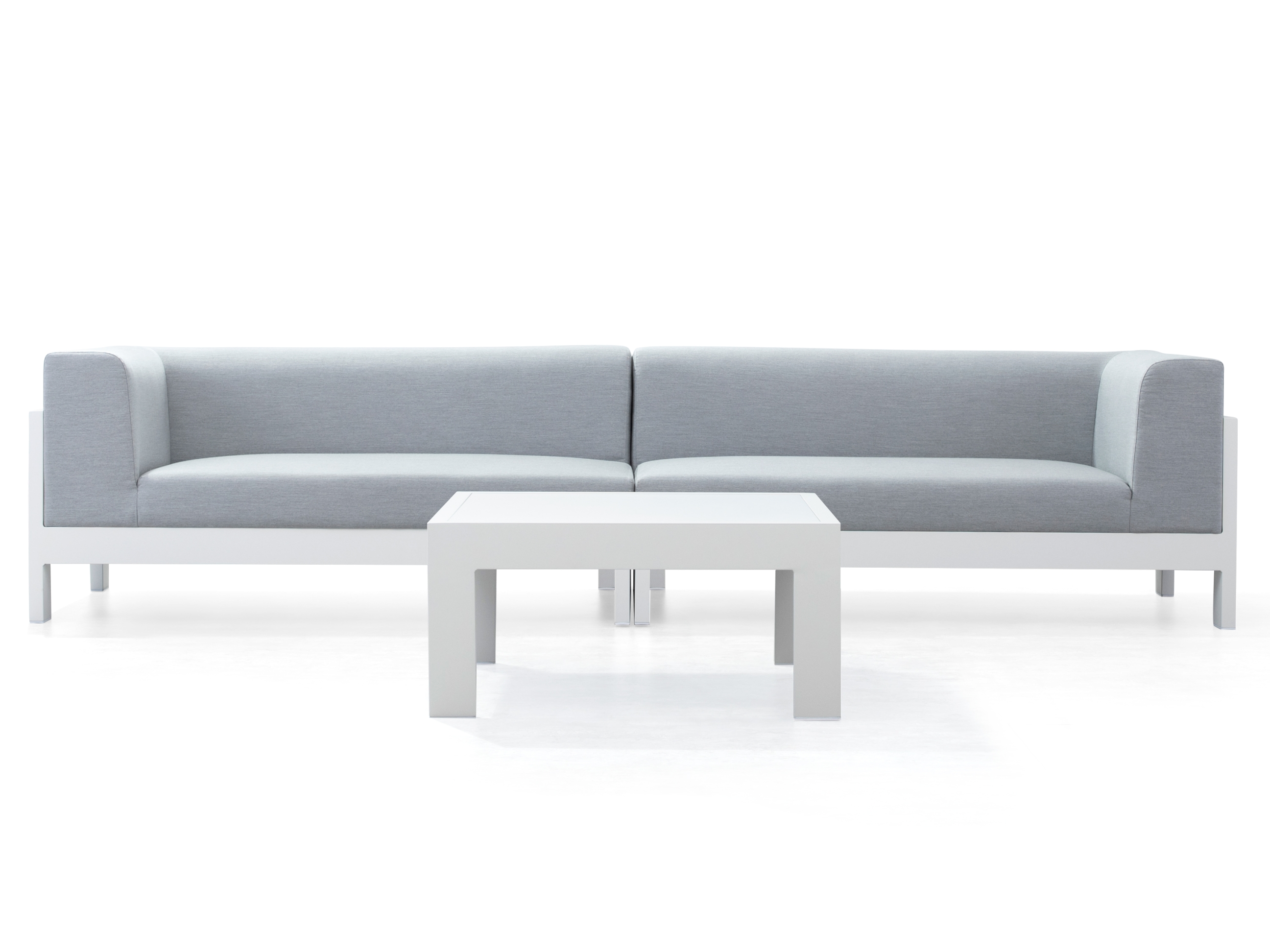 New Noosa White Outdoor Fabric Lounge With Coffee Table 5