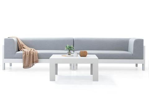 New Noosa White Outdoor Fabric Lounge With Coffee Table 6