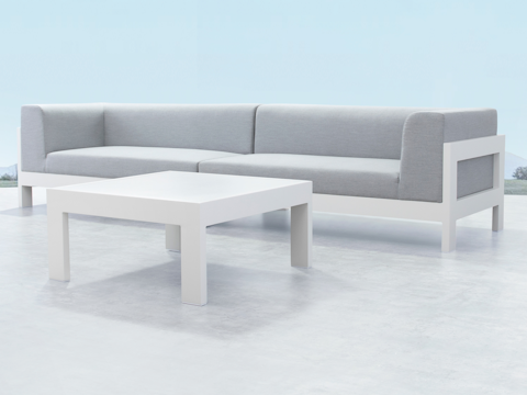 New Noosa White Outdoor Fabric Lounge With Coffee Table 3