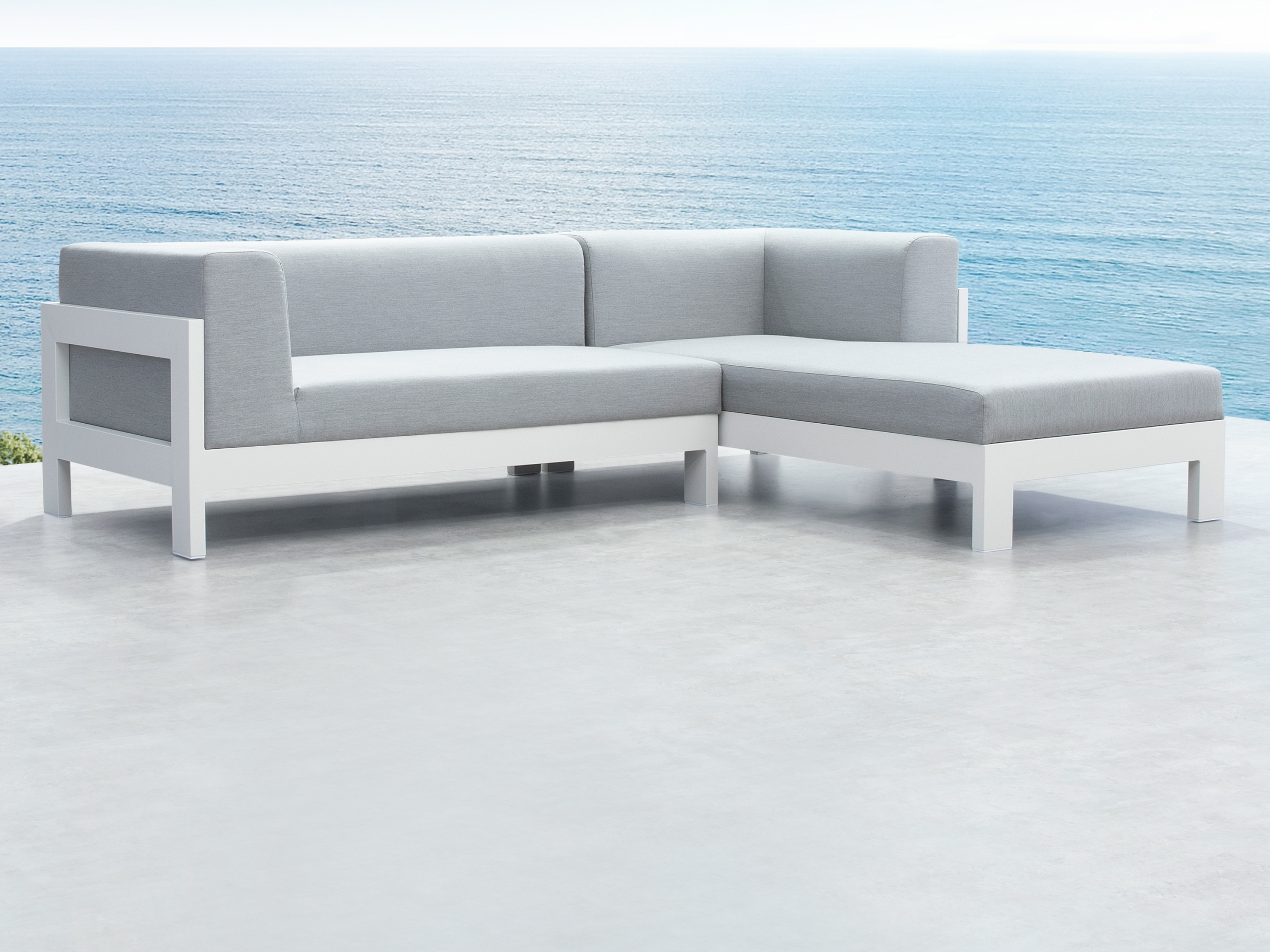 New Noosa White Outdoor Fabric Chaise Lounge 9