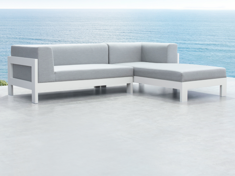 New Noosa White Outdoor Fabric Chaise Lounge 9