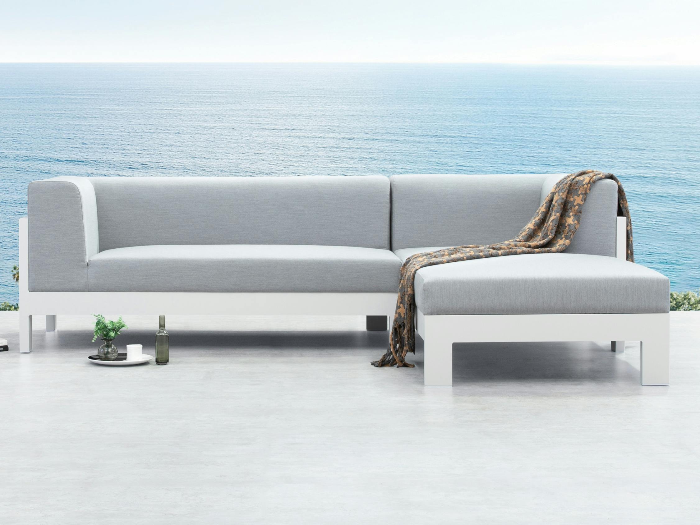 New Noosa White Outdoor Fabric Chaise Lounge