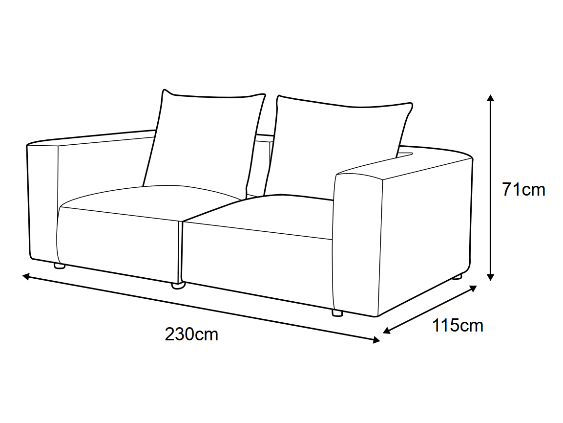 Enzo Leather Two Seat Sofa 5