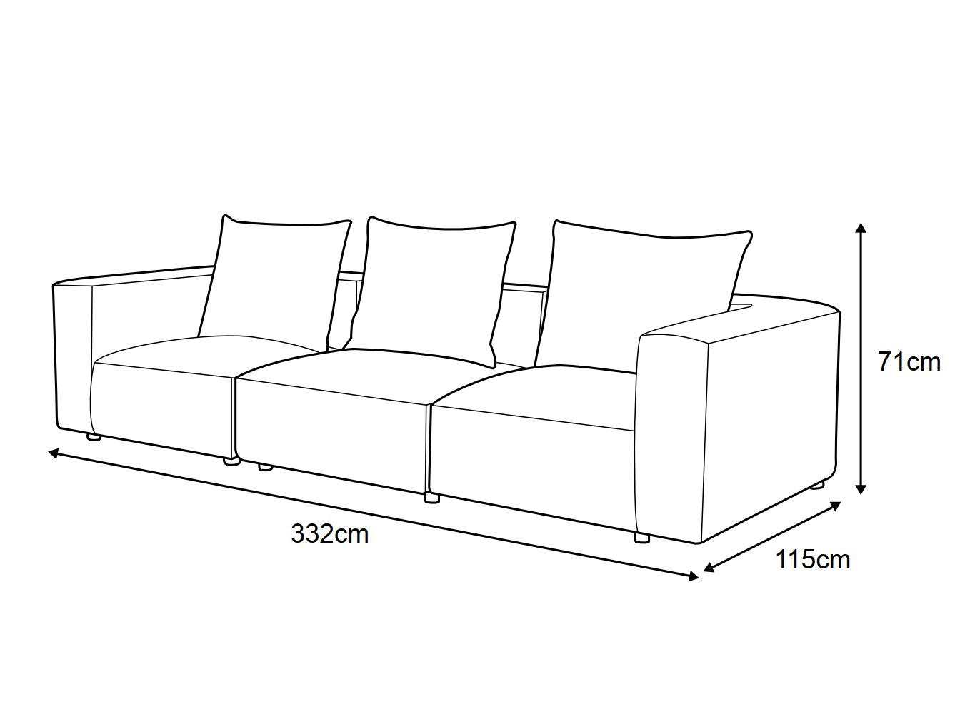 Enzo Leather Three Seat Sofa 6