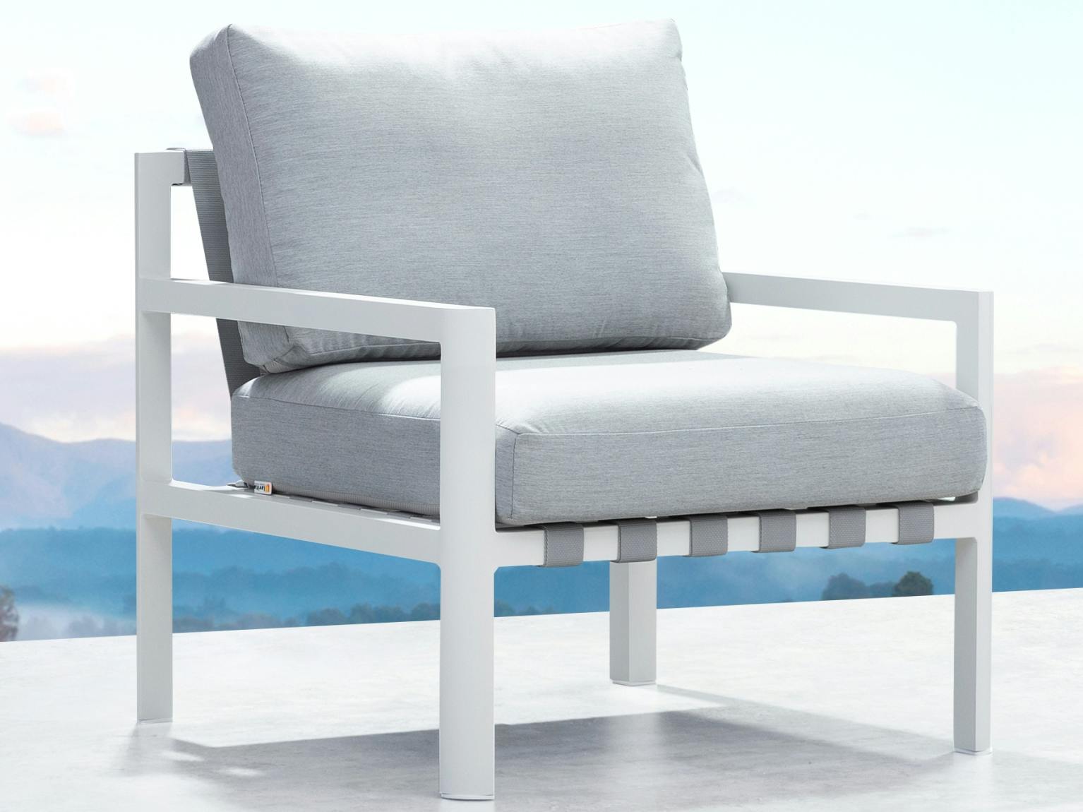 Manly White Outdoor Armchair