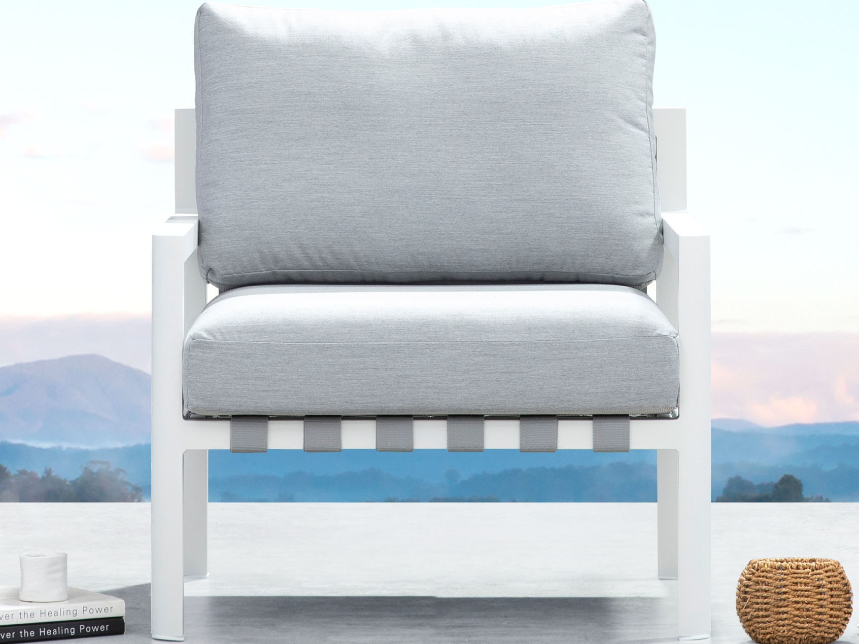 Manly White Outdoor Armchair 4