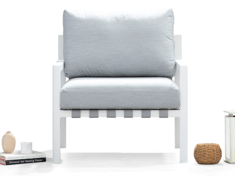Manly White Outdoor Armchair 10