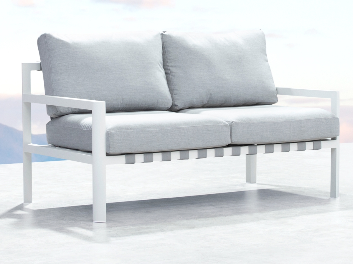 Manly White Outdoor Two Seat Sofa 3