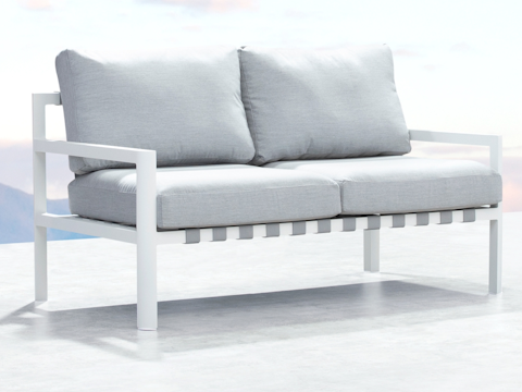 Manly White Outdoor Two Seater Sofa 3