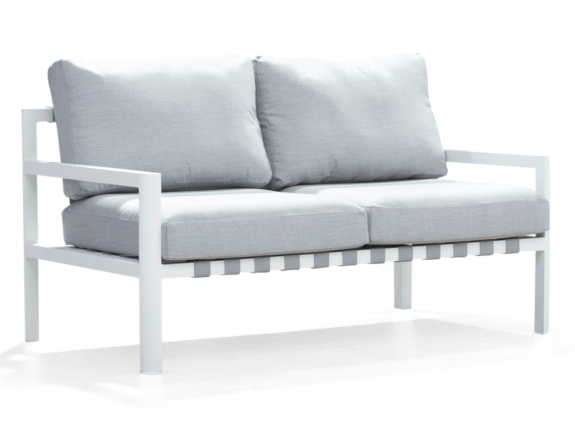 Manly White Outdoor Two Seat Sofa 6